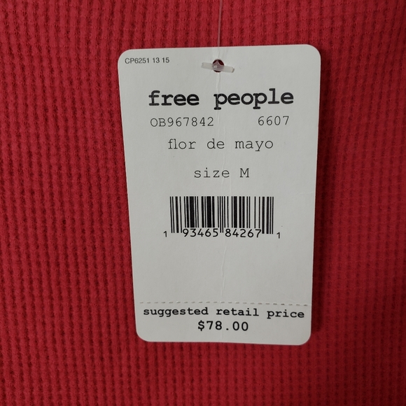 We The Free Free People Amelia Waffle Knit Oversized Thermal Top - Picture 6 of 9